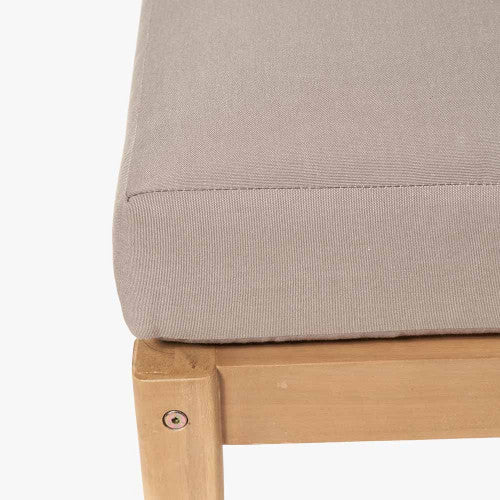 Shelby Garden Furniture Footstool, Light Teak, Taupe Cushion