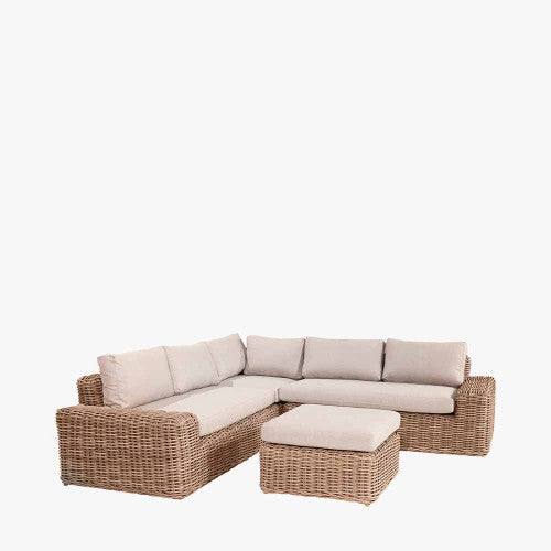 Stafford Garden Furniture Lounge Corner Set, Natural, Rattan