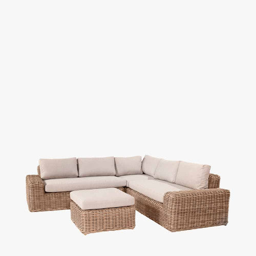 Stafford Garden Furniture Lounge Corner Set, Natural, Rattan