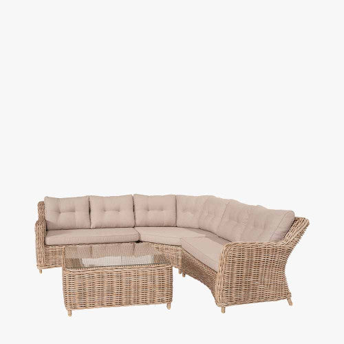 Cheshire Garden Furniture Natural Corner Set, Natural Rattan