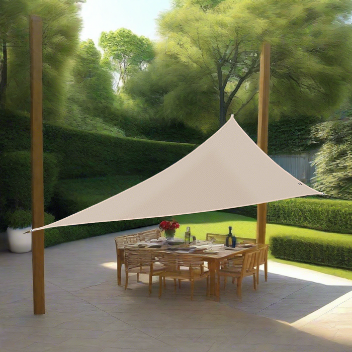 4m 90 Degree Triangle Sun Shade Sail, Off-White