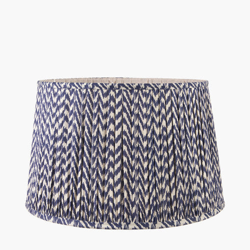 Kristina Blue Chevron Mushroom Pleat Shade- 50cm