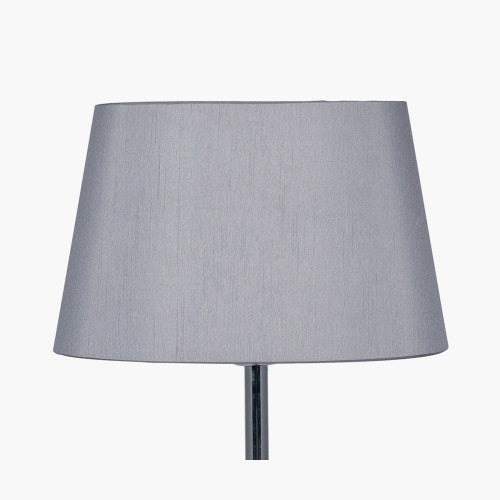 Karolina Steel Grey Oval Polysilk Tapered Shade