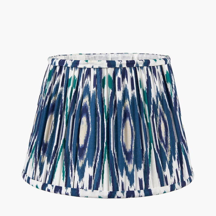 Vilhelmina Ocean Blue Ikat Patterned Gathered Tapered Shade