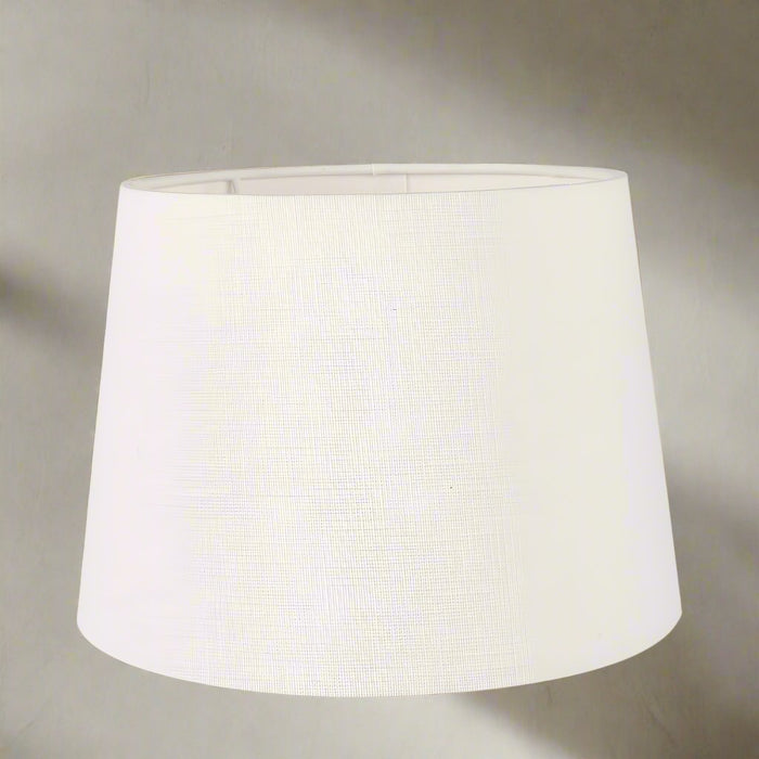 Louise White Self Lined Linen Tapered Cylinder Shade