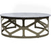 Giselle Coffee Table, Metallic Black Nickel Finish, Grey Marble Top