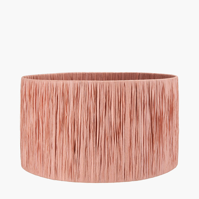 Léontine Apricot Raffia Cylinder Shade