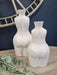 Decorative Stem Flower Vase, White Ceramic, Nude Female, Large