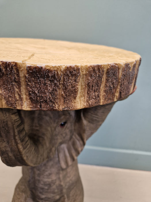 Elephant Holding "Trunk Slice" Side Table