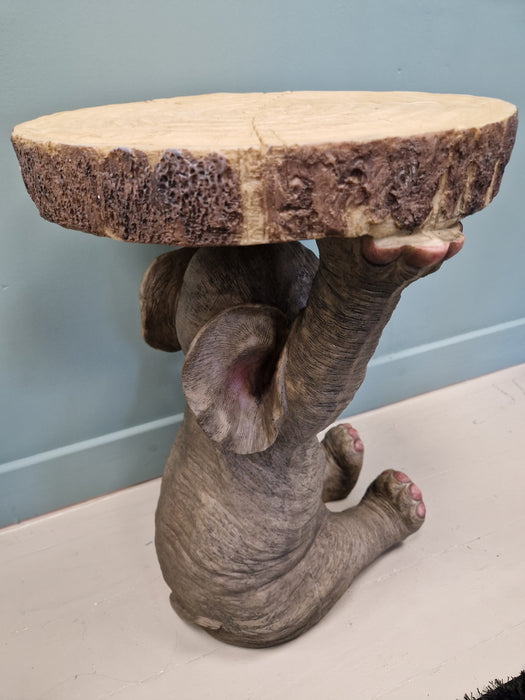 Elephant Holding "Trunk Slice" Side Table