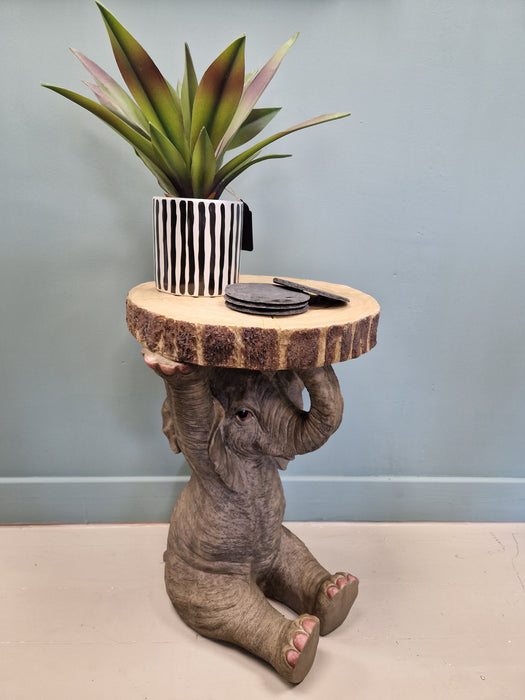 Elephant Holding "Trunk Slice" Side Table