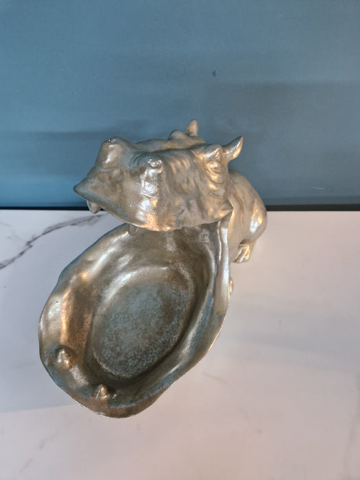 Decorative Silver Hippo Bowl