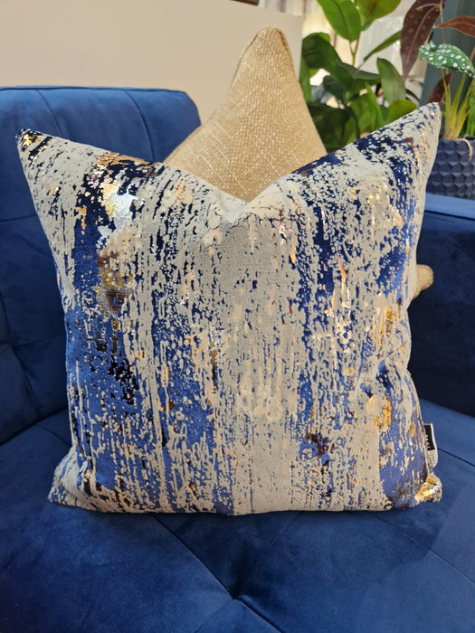 Malini Torcello Navy Velvet Cushion - 43x43cm