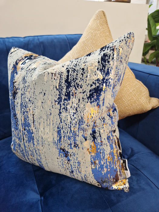 Malini Torcello Navy Velvet Cushion - 43x43cm