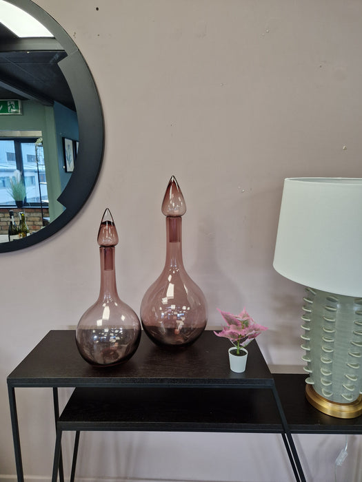 Empoli Style Pink Glass Ornamental Bottle - Small - 46cm