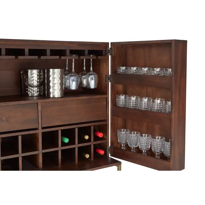 Brando Brown Two Door Wooden Drinks Cabinet