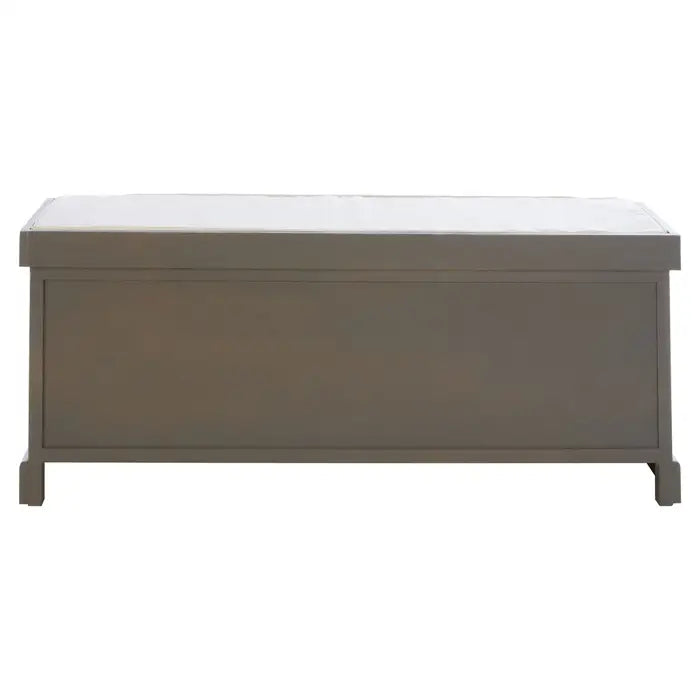 Portland Indoor Storage Bench, Weather Grey, Cream Fabric