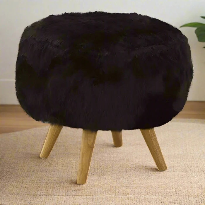 Black Fur Effect Cabaret Stool Decor Interiors Decor Interiors House Home