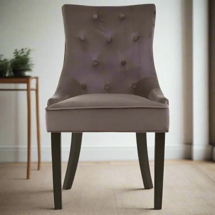 Daxton Storm Grey Velvet Dining Chair