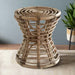 Handwoven Grey Rattan Stool