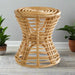 Handwoven Natural Rattan Stool with Artisan Craftsmanship