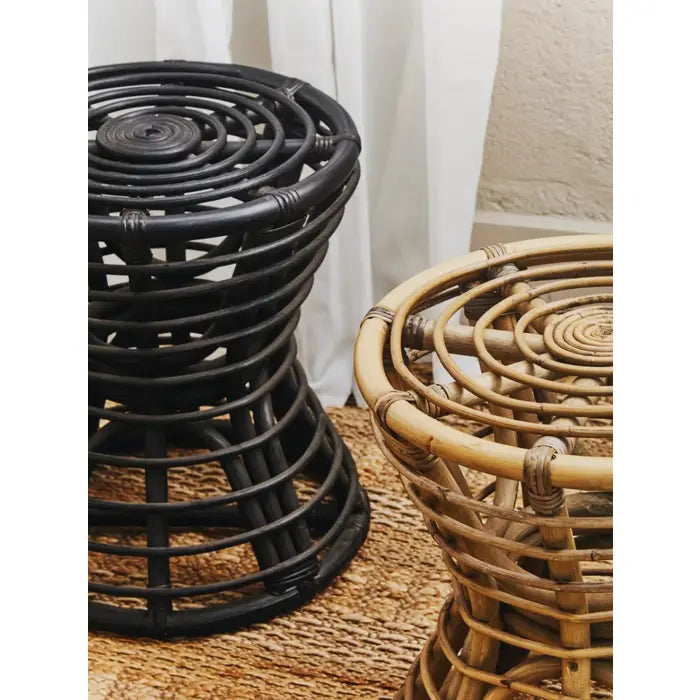 Black rattan online stool