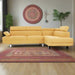 Hanover Corner Sofa, Ochre Linen, Metal Legs, Foam Padding, Backrest, Ergonomic Arm