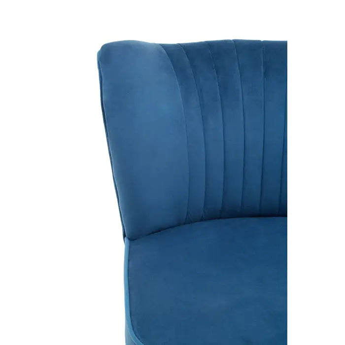 Regents Accent Chair, Blue Velvet, Black Wood Legs