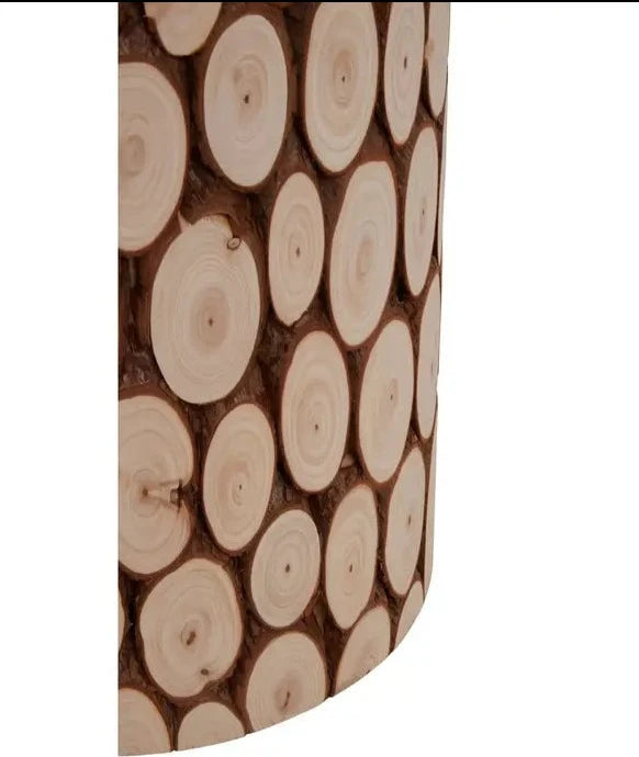 Enhance Your Space with the Hand-Cut Disc FIR Wood Stool