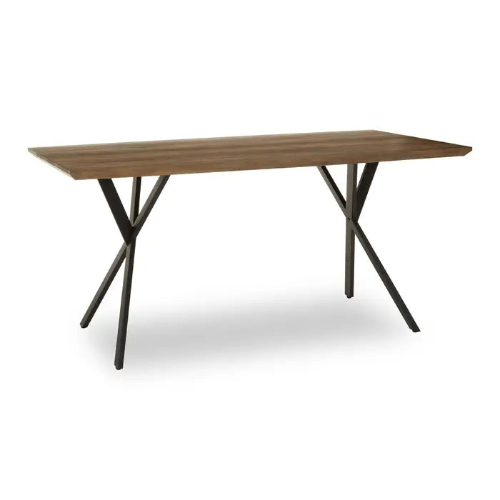 Aston Rectangle Dining Table, Dark Oak & Black Metal Legs