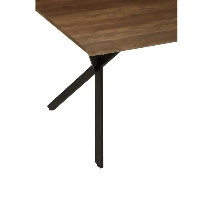 Aston Rectangle Dining Table, Dark Oak & Black Metal Legs