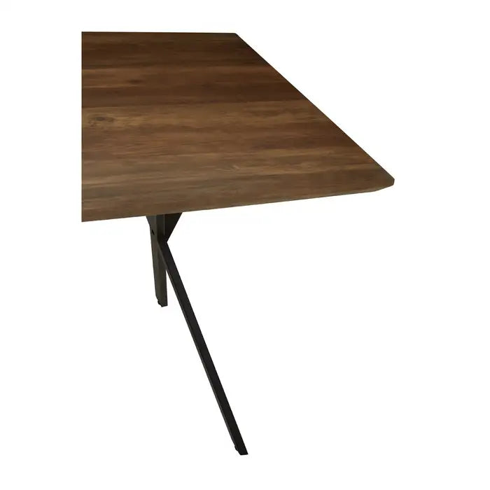 Aston Rectangle Dining Table, Dark Oak & Black Metal Legs