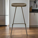 Battersea Bar Stool, Walnut, Metal Frame