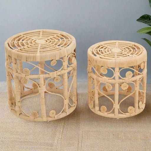 Mataram Rattan Side Table Set of Two