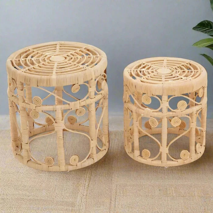 Mataram Rattan Side Table Set of Two