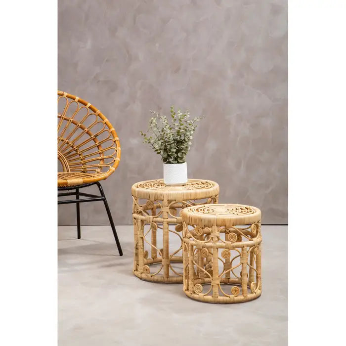 Mataram Rattan Side Table Set of Two