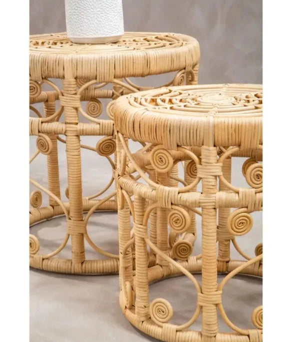 Mataram Rattan Side Table Set of Two