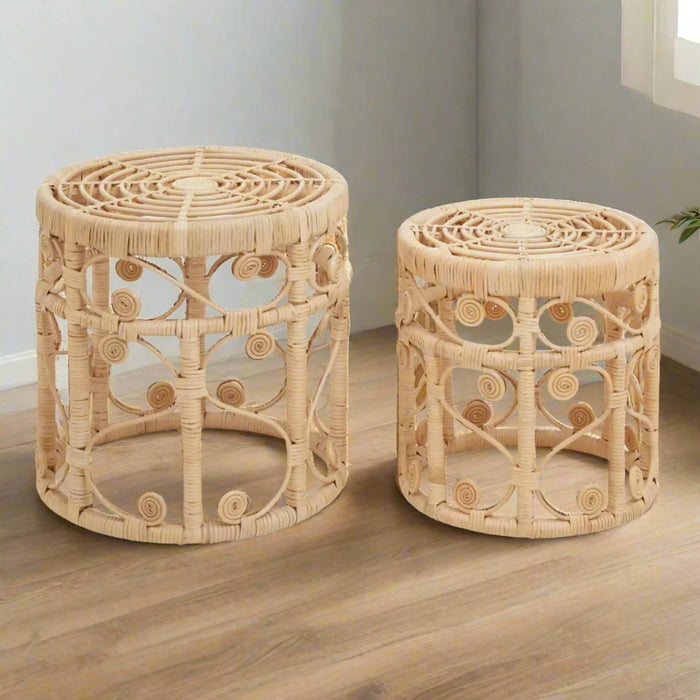 Mataram Rattan Side Table Set of Two