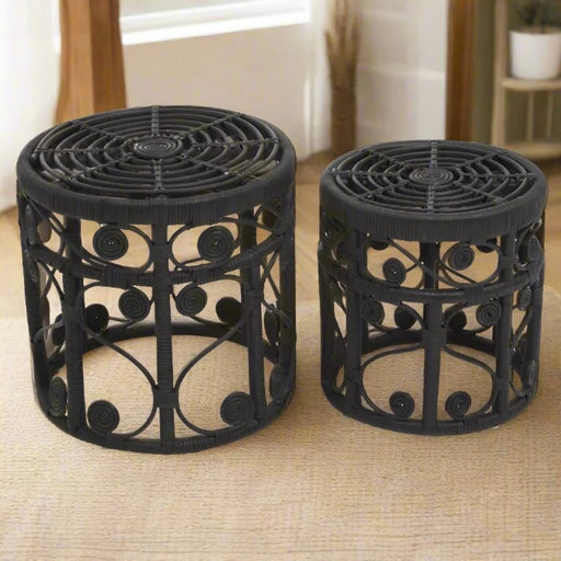 Mataram Rattan Side Table Set of Two