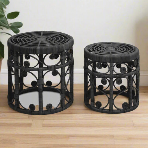 Mataram Rattan Side Table Set of Two