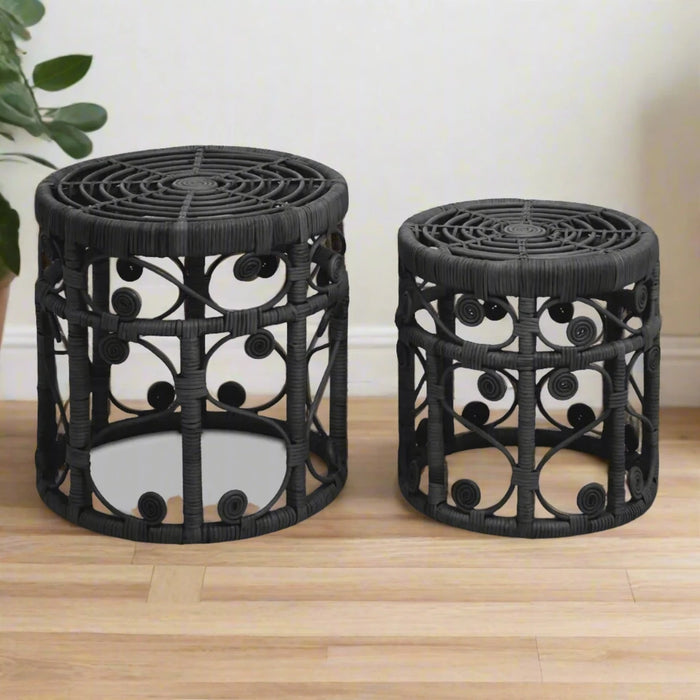 Mataram Rattan Side Table Set of Two