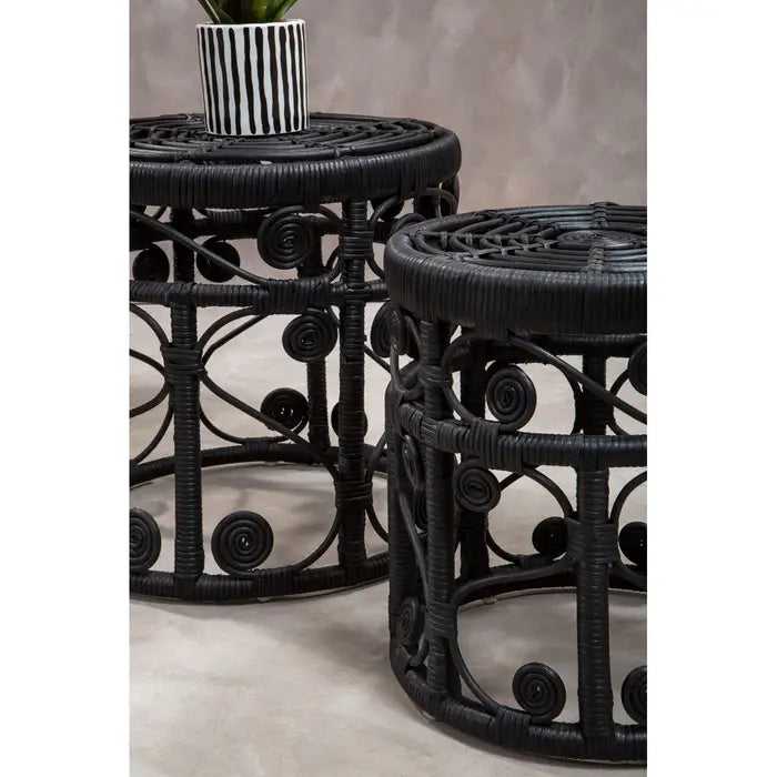 Mataram Rattan Side Table Set of Two