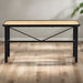 Granville Indoor Bench, Natural Rattan Seat, Black Metal Frame