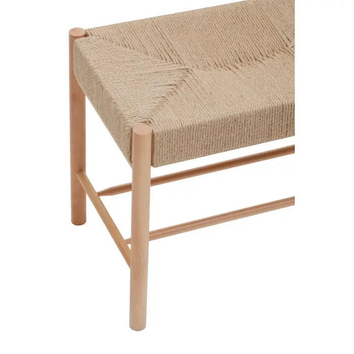 Crofton Indoor/ Dining Bench, Natural Wood, Natural Rope Seat