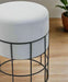 Modern Industrial Grey Velvet & Black Iron Stool