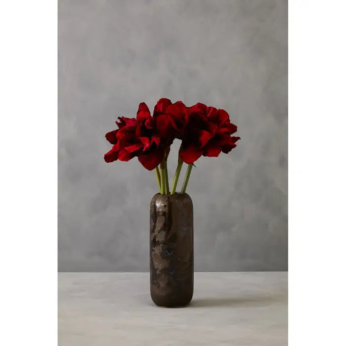 Artificial Fiori 72cm Amarylilis Stem Burgundy Flower