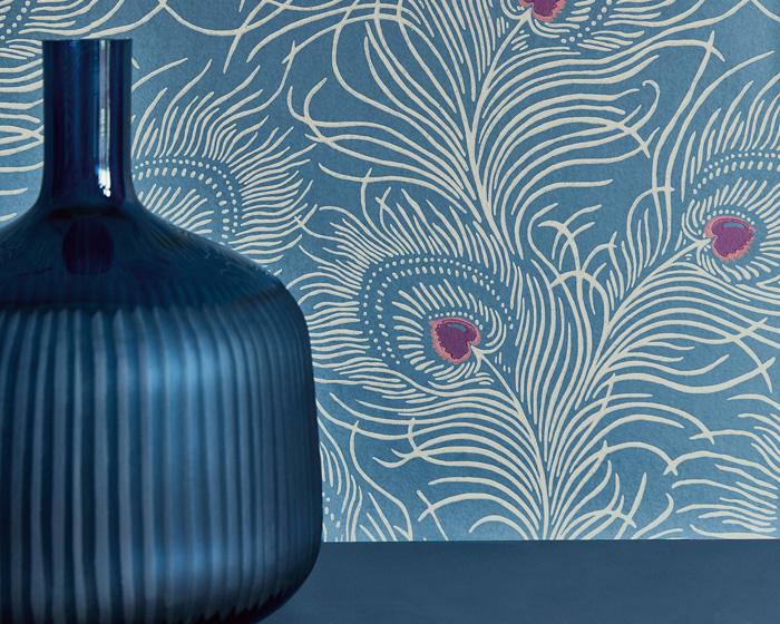 Little Greene Wallpaper - Carlton House Terrace  Blue Plume