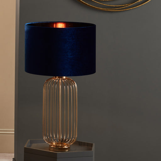 Lisa Sapphire Velvet Cylinder Shade- 45cm