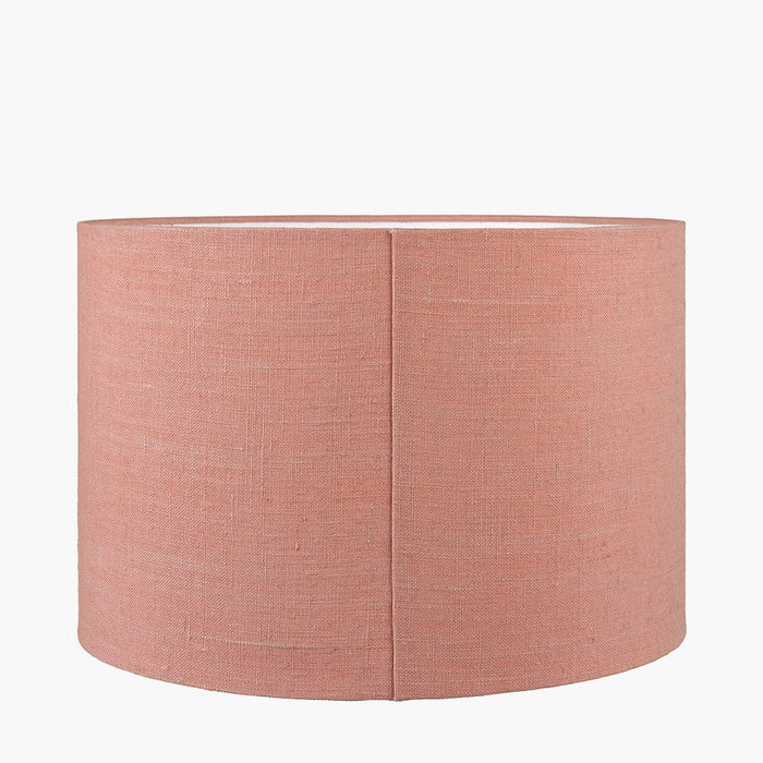 Apricot Linen Cylinder Shade - 35cm