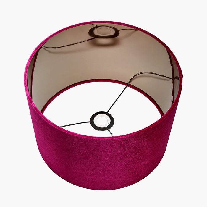 Raspberry Velvet Cylinder Shade - 25cm